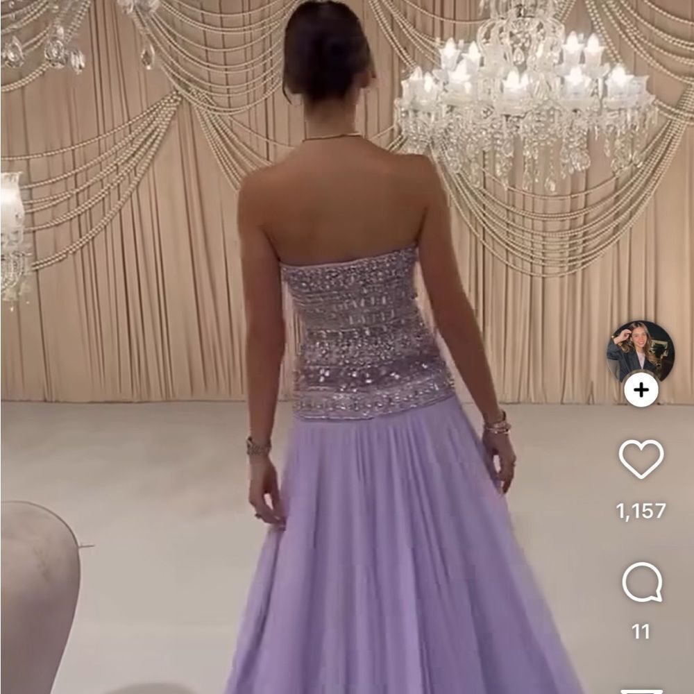 Elegant Lavender Strapless Dress